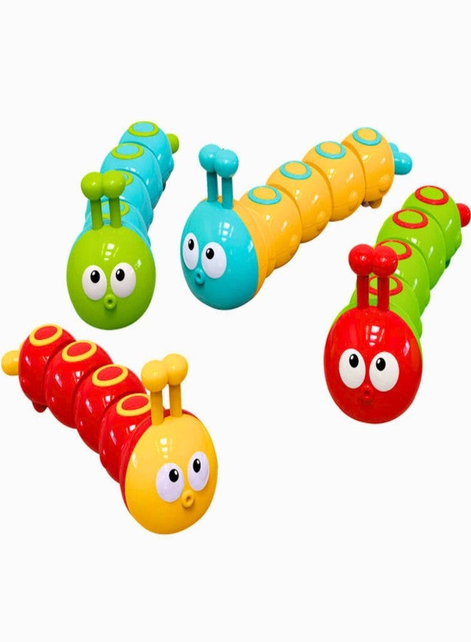 MUNMOLL Wind Up Caterpillar Press & Go for Kids Infant Toddler Press Moving Toy Vehicle Bath Snake Toy for Kids Plastic Animal Shape Moving Educational Sensory Gliding Toys Random Color (Pack of 1) - Image 1